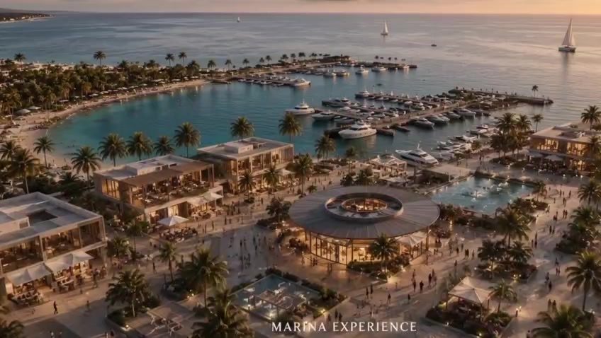 Marina and waterfront district within the Red Sea Coastal Development